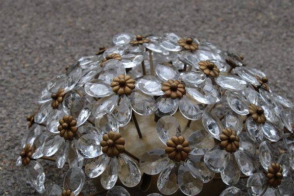 Flower Bouquet Ceiling Lights in Crystal, France, 1950s, Set of 2-EH-1058101