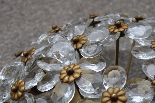 Flower Bouquet Ceiling Lights in Crystal, France, 1950s, Set of 2-EH-1058101