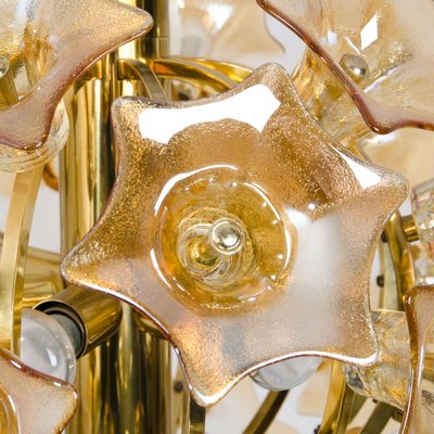 Flower Bulb Murano Glass and Brass Sputnik Ceiling Lamp by Simon & Schelle, 1970-VDW-844276