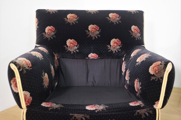 Flower Chenille Sofa Set, 1970s, Set of 3-KNM-1269799