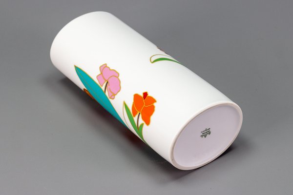 Flower Cylinder Vase in Porcelain by Wolf Bauer for Rosenthal, Germany-KEG-1086744