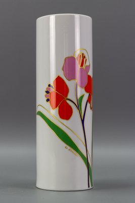 Flower Cylinder Vase in Porcelain by Wolf Bauer for Rosenthal, Germany-KEG-1086744