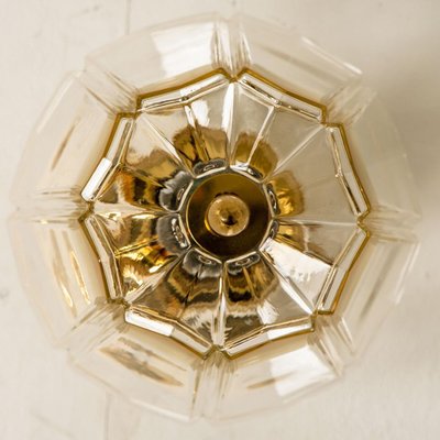 Flower Shaped Flush Mount in Clear Glass and Brass from Limburg, 1970-VDW-1345458