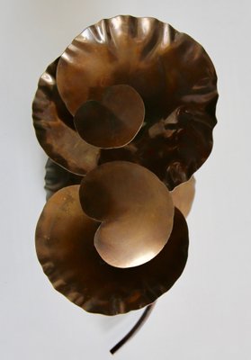 Flower Wall Light in Patinated Brass-WCM-1348056