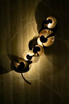 Flower Wall Light in Patinated Brass-WCM-1348056