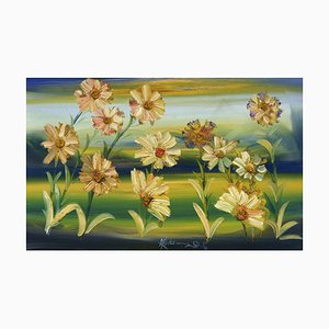 Flowers, 1990s, Italy, Oil on Canvas, Framed-VHF-1330708