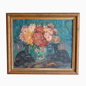 Flowers and Still Life Oil Painting by Gwenn Le Galienne, 1930s-AIU-704975