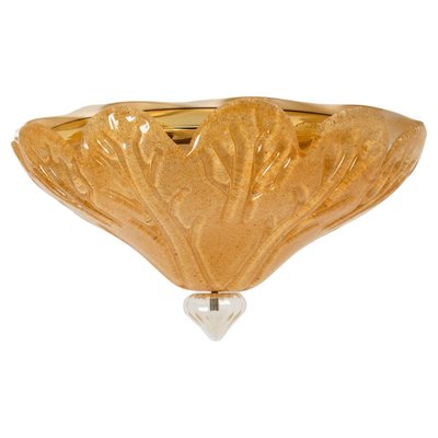 Flush Mount Gold Murano Glass from Vistosi, Italy, 1970s-VDW-1436924