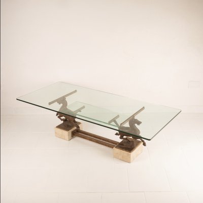 Flying Horse of Gansu Coffee Table in the style of Maison Charles, 1970s-BAD-1709079