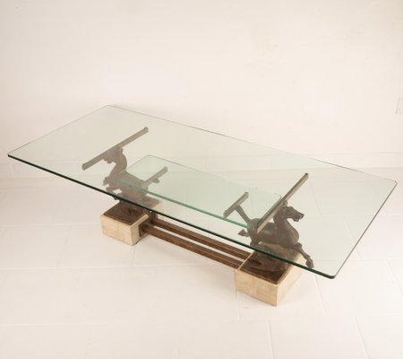 Flying Horse of Gansu Coffee Table in the style of Maison Charles, 1970s-BAD-1709079