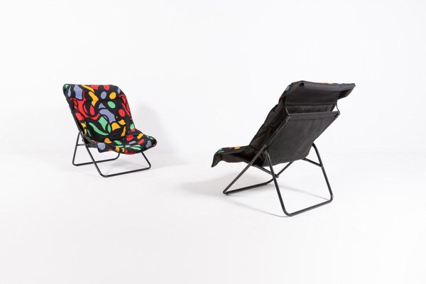 Foldable Pop Art Lounge Chairs, 1990s, Set of 2-KMC-1338718