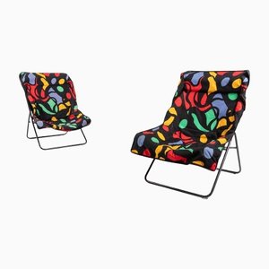 Foldable Pop Art Lounge Chairs, 1990s, Set of 2-KMC-1338718