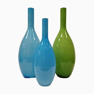 Folding and Blown Glass Vases, Italy, 1950s, Set of 3-NUC-1782154