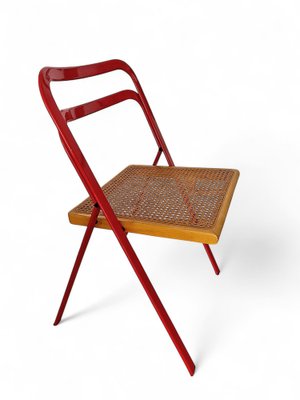 Folding Chair with Viennese Straw by Giorgio Cattelan for Cidue, Italy, 1970s-LBS-2043238