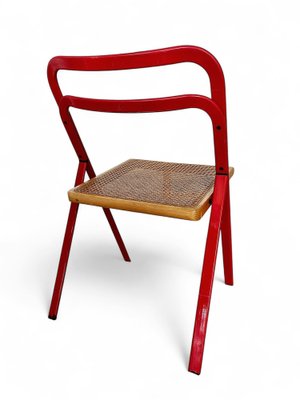 Folding Chair with Viennese Straw by Giorgio Cattelan for Cidue, Italy, 1970s-LBS-2043238