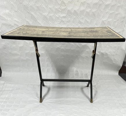 Folding Coffee Table in Painted Metal & Ebonized Wood, 1960s-LQ-1351787