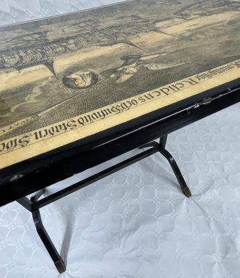 Folding Coffee Table in Painted Metal & Ebonized Wood, 1960s-LQ-1351787