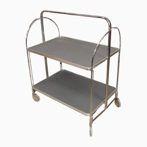 Folding Dinette Bar Cart in Gray & Chrome, 1960s-AFE-1413685