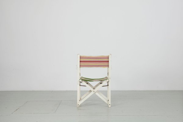 Folding Director's Chair with Original Cover, Italy, 1970s-AA-1123351