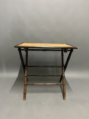 Folding Table in Bamboo & Straw, 1920s-EK-1724200