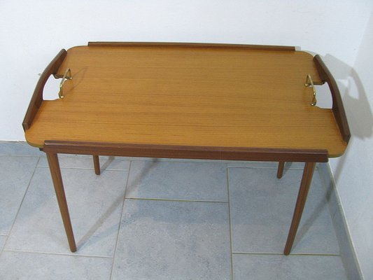 Folding Teak and Oak Serving Tray by Aase Dreieri Ganddal, Norway, 1960s-SZW-1181020