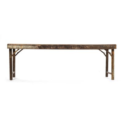 Folding Wooden Table with Iron Legs-NQ-702215