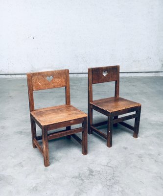 Folk Art Haagsche School Children's Chairs, Netherlands, 1920s, Set of 2-RQV-1761637