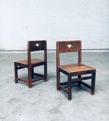 Folk Art Haagsche School Children's Chairs, Netherlands, 1920s, Set of 2-RQV-1761637