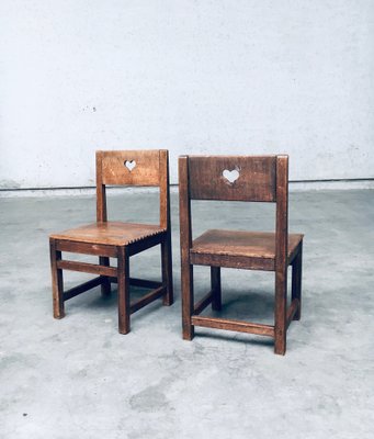 Folk Art Haagsche School Children's Chairs, Netherlands, 1920s, Set of 2-RQV-1761637