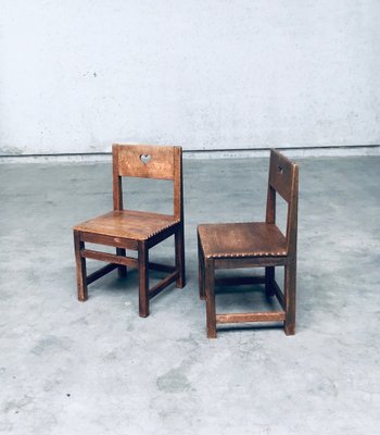 Folk Art Haagsche School Children's Chairs, Netherlands, 1920s, Set of 2-RQV-1761637