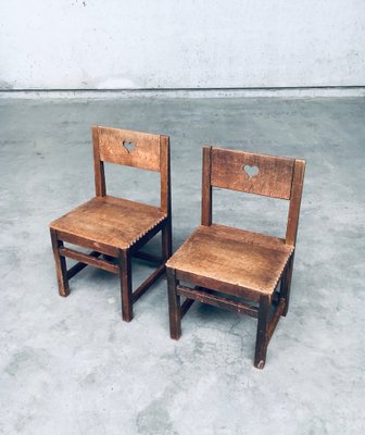 Folk Art Haagsche School Children's Chairs, Netherlands, 1920s, Set of 2-RQV-1761637