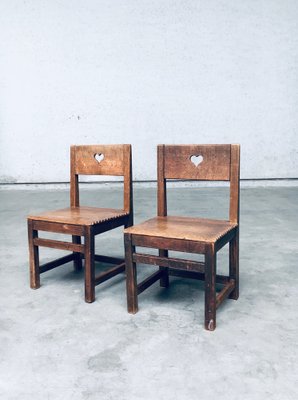 Folk Art Haagsche School Children's Chairs, Netherlands, 1920s, Set of 2-RQV-1761637