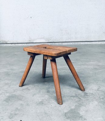 Folk Art Handmade Milk Stool, Late 1800s-RQV-1761614