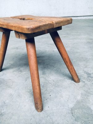 Folk Art Handmade Milk Stool, Late 1800s-RQV-1761614