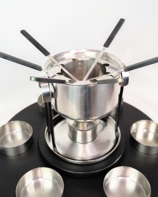 Fondue Set in Stainless Steel with Bowls and Forks attributed to Arne Jacobsen for Stelton, 2000s, Set of 13-UY-1816956