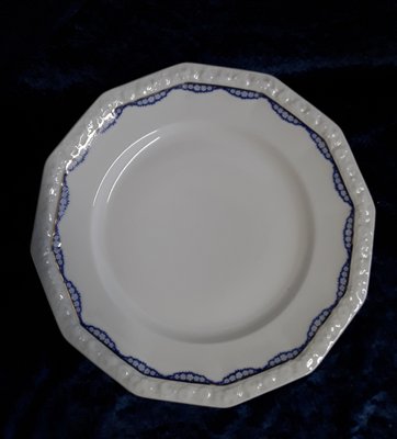 Food Plate Maria Series with Blue Decor from Rosenthal, 1930s, Set of 6-HOI-1724077