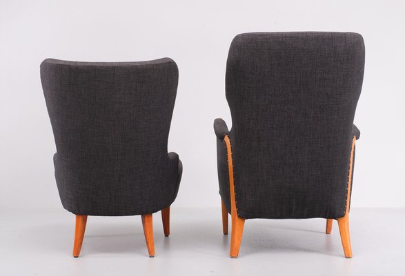 For Him and Her Easy Chairs and Matching Ottoman, 1955, Set of 3-GCG-1785371