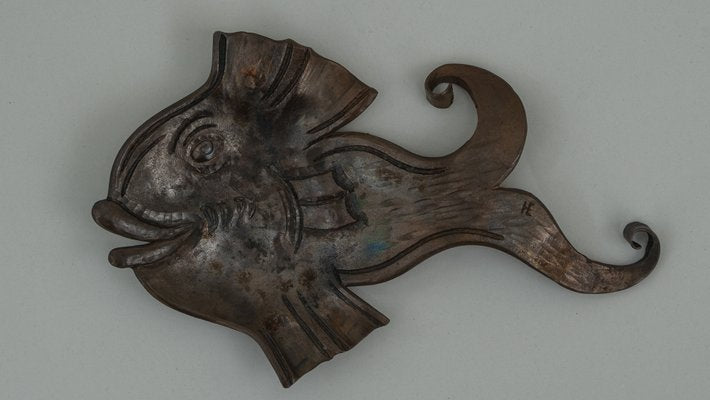 Forged Iron Ashtray in the Shape of a Fish, Vienna, 1960s-SPD-742227