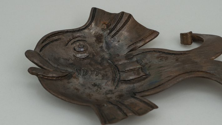 Forged Iron Ashtray in the Shape of a Fish, Vienna, 1960s-SPD-742227