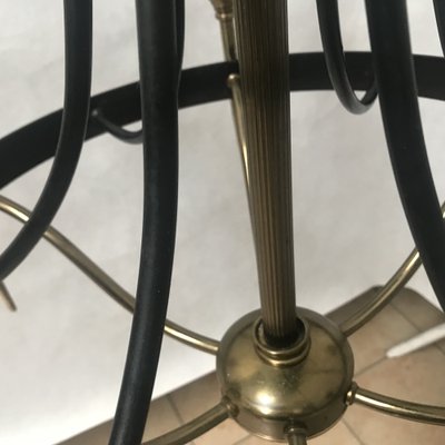 Forged Metal and Brass Chandelier, 1950s-WQQ-1309862