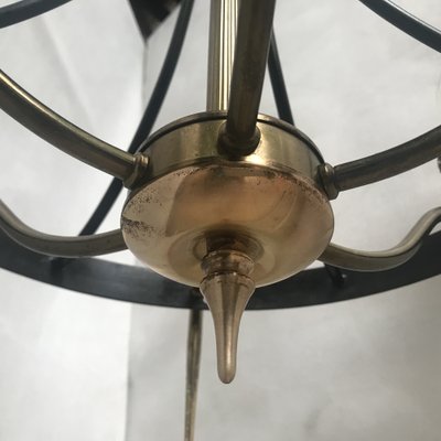 Forged Metal and Brass Chandelier, 1950s-WQQ-1309862