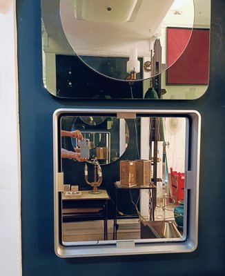 Formanova Square Aluminium Wall Mirror, Italy, 1970s-YUW-2027284