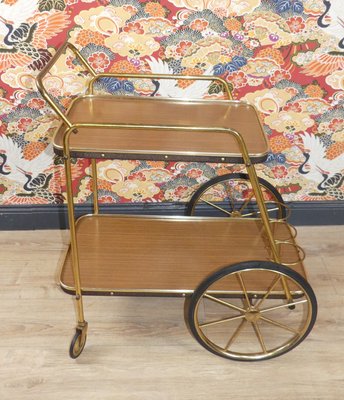 Formica and Brass Bar Cart, 1960s-AFE-1132170