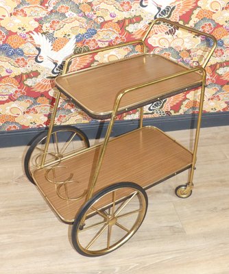 Formica and Brass Bar Cart, 1960s-AFE-1132170