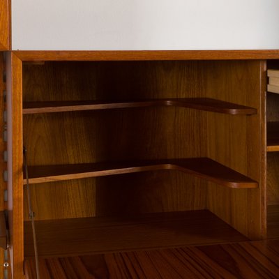 Four Bay Teak Wall Unit with a Dresser by Kai Kristiansen for Fm Møbler, Denmark, 1960s-UE-2022943