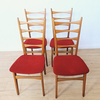 Four Ladder Back Side Chairs, 1950s, Set of 4-WK-2027082