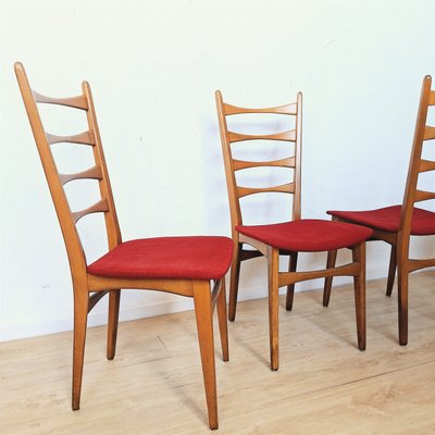 Four Ladder Back Side Chairs, 1950s, Set of 4-WK-2027082