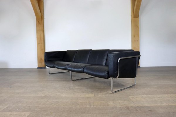 Four Seater Leather Sofa by Hans Eichenberger for Strässle, Switzerland-ZZP-1354049