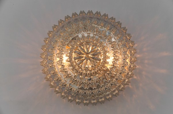 Four-Tier Crystal Glass Flush Mount Light by Limburg, Germany, 1960s-KQB-1812879