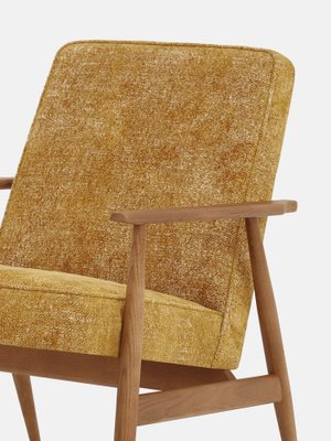 Fox Lounge Chair in Mustard Fabric and Dark Wood, 2023-JOG-1761576